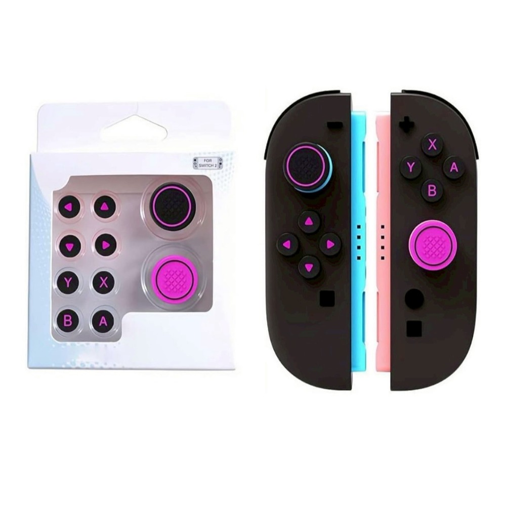 【可可電玩】Switch2 NS2 潮酷黑紅 酷炫 紅黑 按鈕 蘑菇頭 保護套 十字貼 按鈕貼 搖桿帽-規格圖5