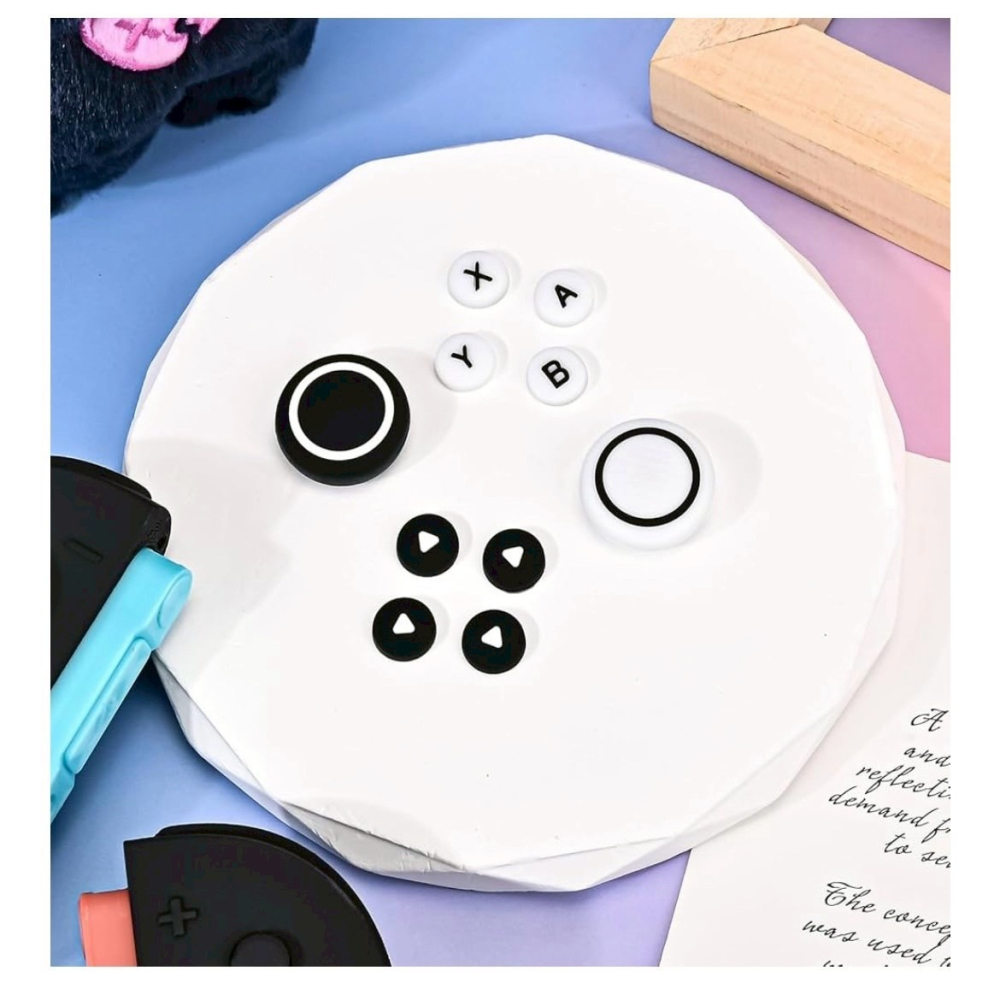 【可可電玩】Switch2 NS2 黑白 簡約 按鈕 蘑菇頭 保護套 十字貼 按鈕貼 搖桿帽-細節圖4