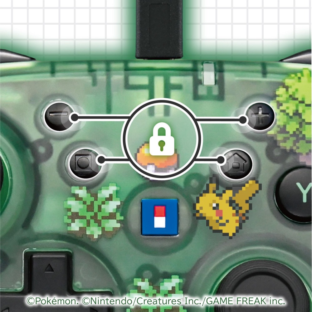 【可可電玩】NS/NS2/PC HORI 寶可夢 30周年 像素風 綠色 點陣圖 有線搖桿 連發 手把 TURBO-細節圖3