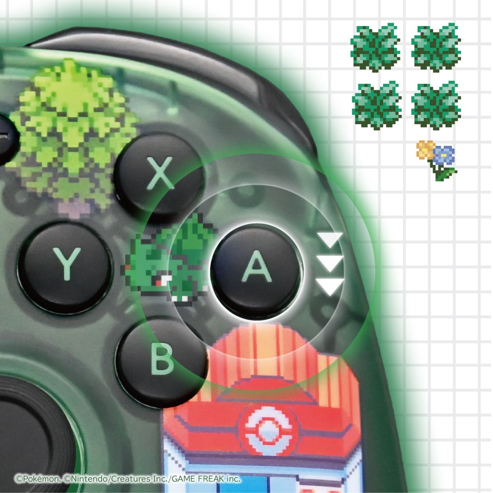【可可電玩】NS/NS2/PC HORI 寶可夢 30周年 像素風 綠色 點陣圖 有線搖桿 連發 手把 TURBO-細節圖6