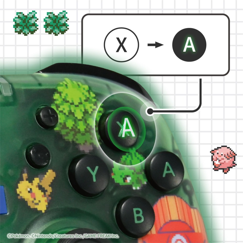 【可可電玩】NS/NS2/PC HORI 寶可夢 30周年 像素風 綠色 點陣圖 有線搖桿 連發 手把 TURBO-細節圖7
