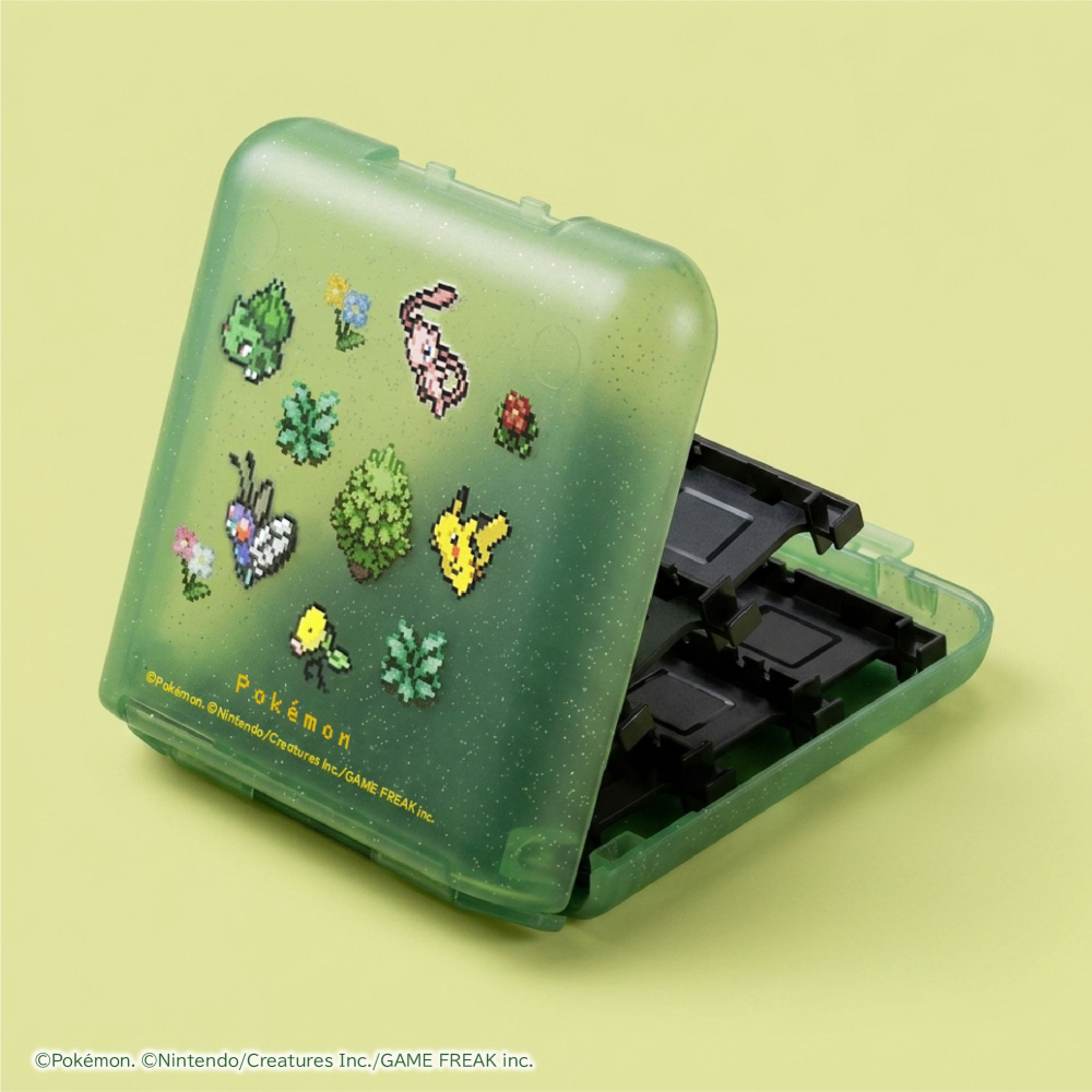 【可可電玩】NS / NS2 HORI 寶可夢 30周年 像素風 綠色 卡帶收納盒 卡帶盒 卡帶收納 遊戲卡盒-細節圖4