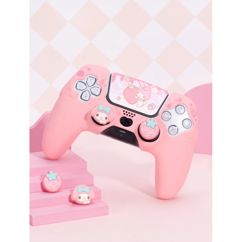【可可電玩】PS5 極想 三麗鷗 矽膠手把套 手把套 保護套 矽膠套 內含 搖桿帽 酷洛米 大耳狗 凱蒂貓 美樂蒂-細節圖4