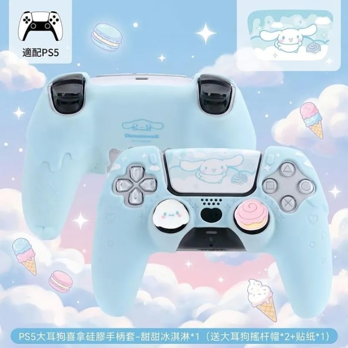 【可可電玩】PS5 極想 三麗鷗 矽膠手把套 手把套 保護套 矽膠套 內含 搖桿帽 酷洛米 大耳狗 凱蒂貓 美樂蒂-規格圖8