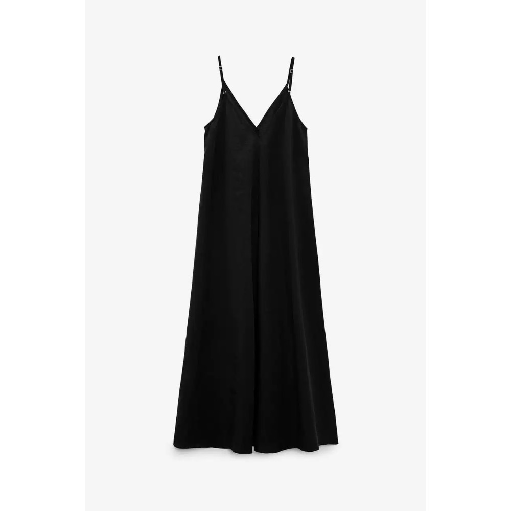 ZA大V領吊帶大裙擺連身裙-細節圖2