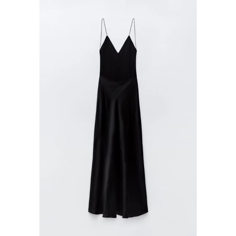 ZA緞面美背連身裙-細節圖2