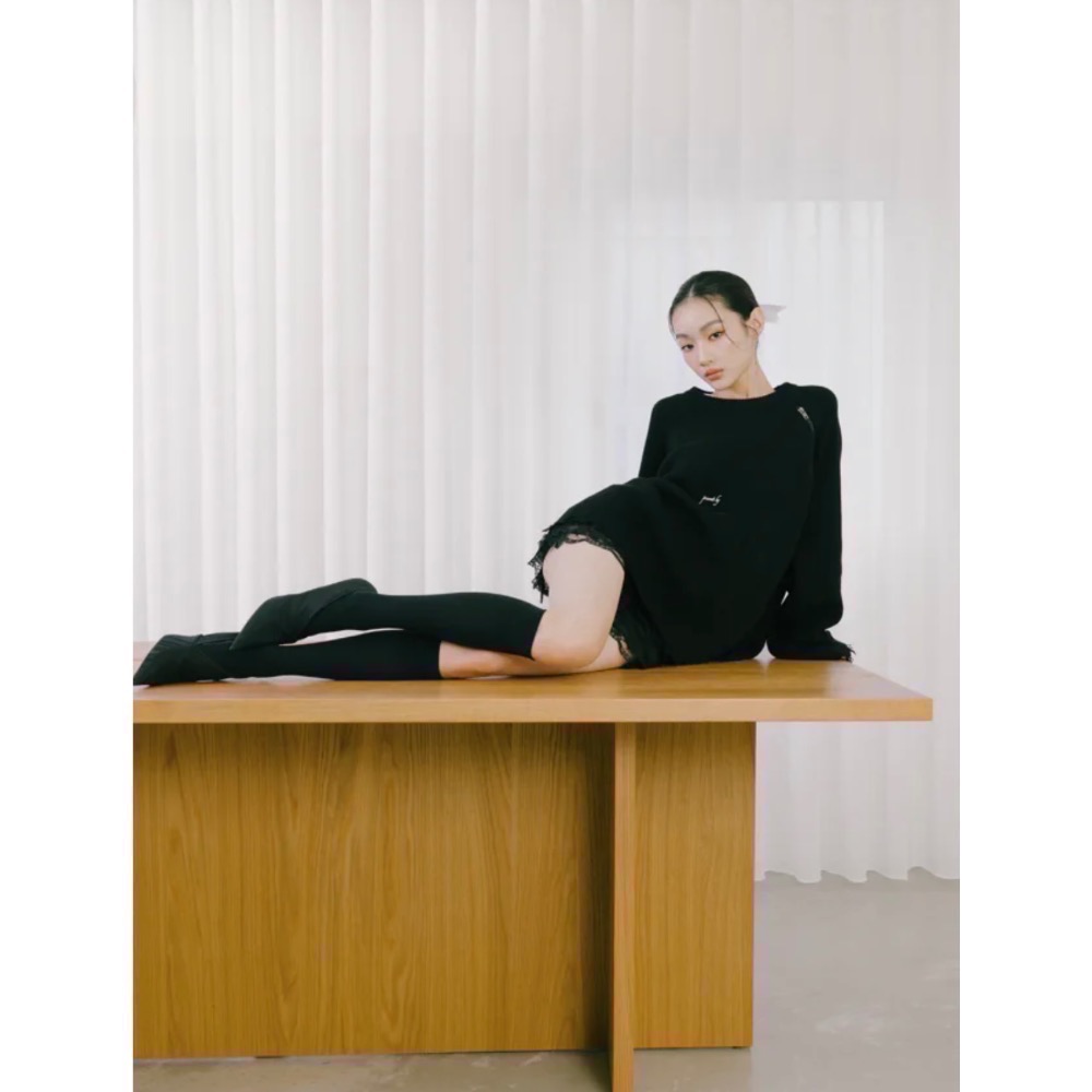 小腿襪黑XL