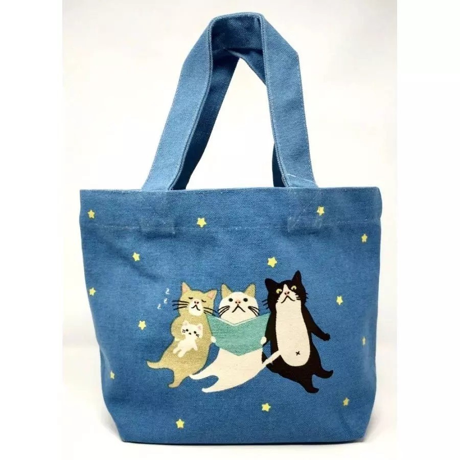 日本 可愛 堅挺 帆布包 手提包 手提袋 便當袋 購物袋 貓咪 黑貓 鬥牛犬 法鬥 柴犬 豆柴-規格圖1