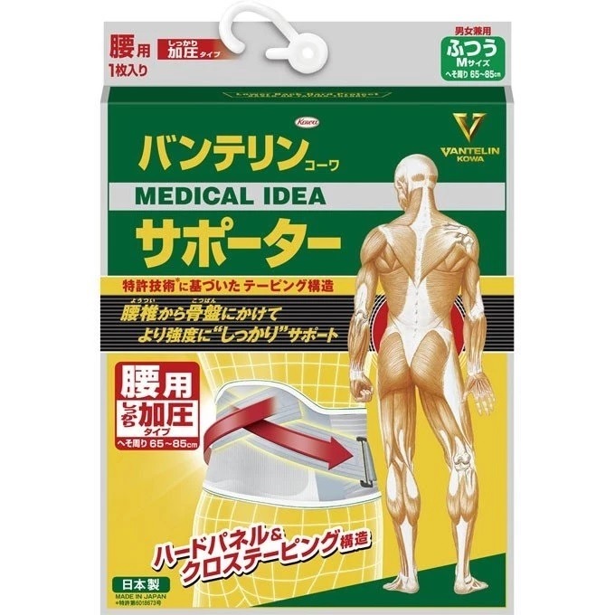 日本 Vantelin Kowa 萬特力 加壓 腰部 束帶 機能型 腰用 運動 護具 腰帶-規格圖1