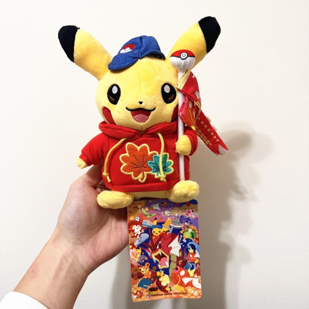 日本 寶可夢中心 限定 皮卡丘 廣島 商店 娃娃 玩偶-規格圖2