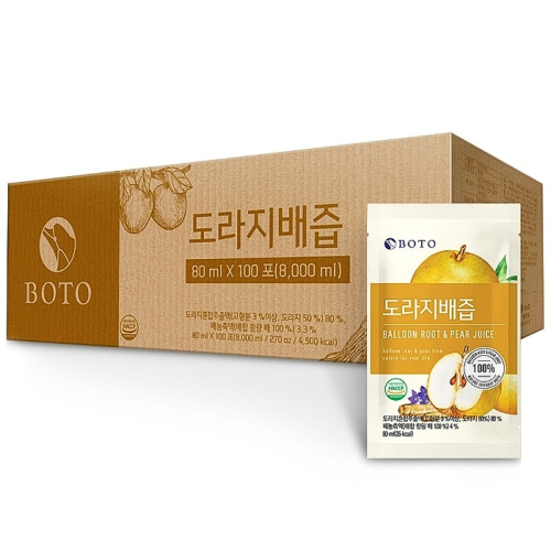 韓國_BOTO 桔梗水梨果汁80ml (100包/箱)