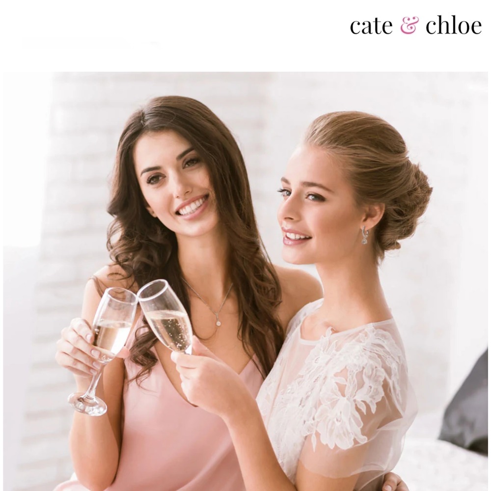 【Cate & Chloe】Gabrielle 18K白金_絢爛光芒水晶珍珠吊墜項鍊(簡約優雅和時尚風格)-細節圖3