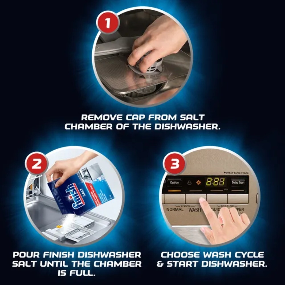 【finish 亮碟】洗碗機專用軟化鹽軟水鹽1kg(軟化水質/預防水垢/保養機體管線)-細節圖4