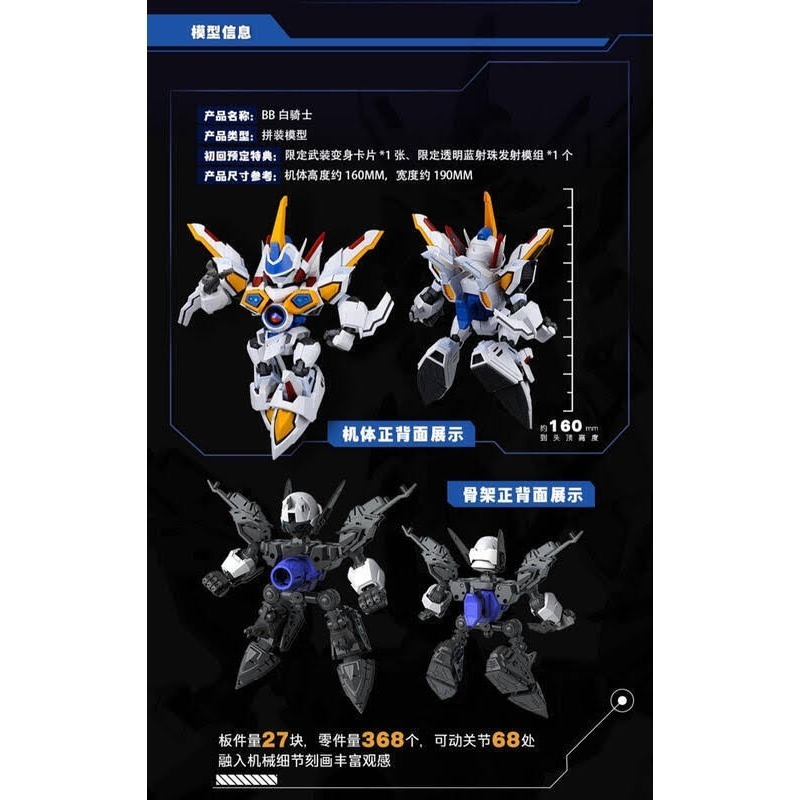 特價 次元POWER BB白騎士 組裝模型 附初回特典-細節圖3