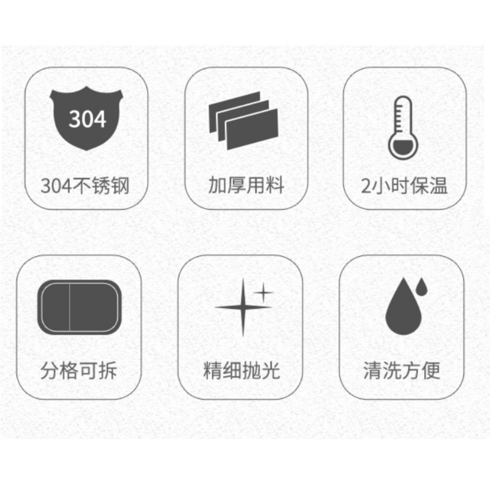 【113041101】304不鏽鋼飯盒 上班族學生保溫加熱餐盒微波爐加熱便當-細節圖3