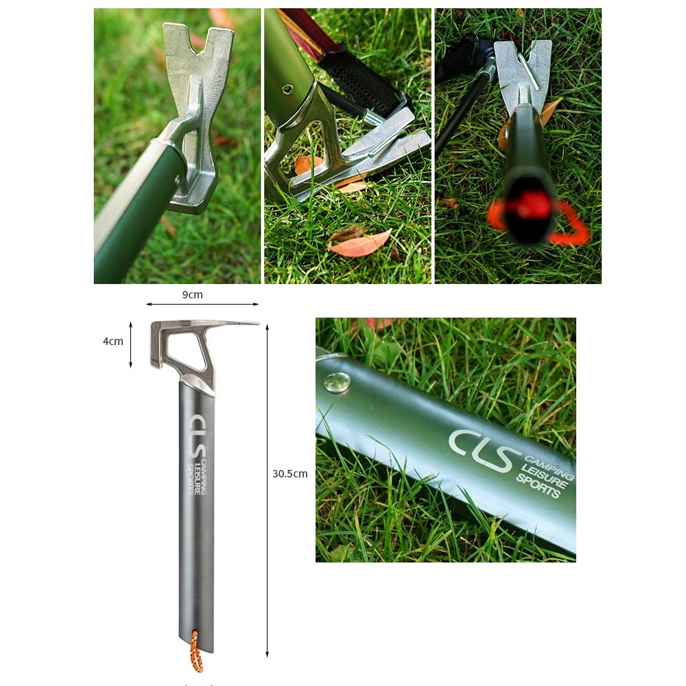 巨安戶外【113041109】鋁合金手柄不銹鋼鎚頭戶外登山露營帳篷地釘拔釘器榔頭-細節圖4