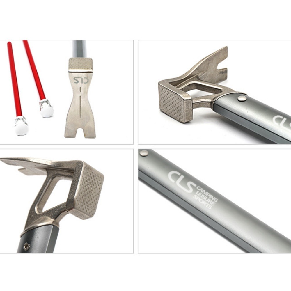 巨安戶外【113041109】鋁合金手柄不銹鋼鎚頭戶外登山露營帳篷地釘拔釘器榔頭-細節圖8