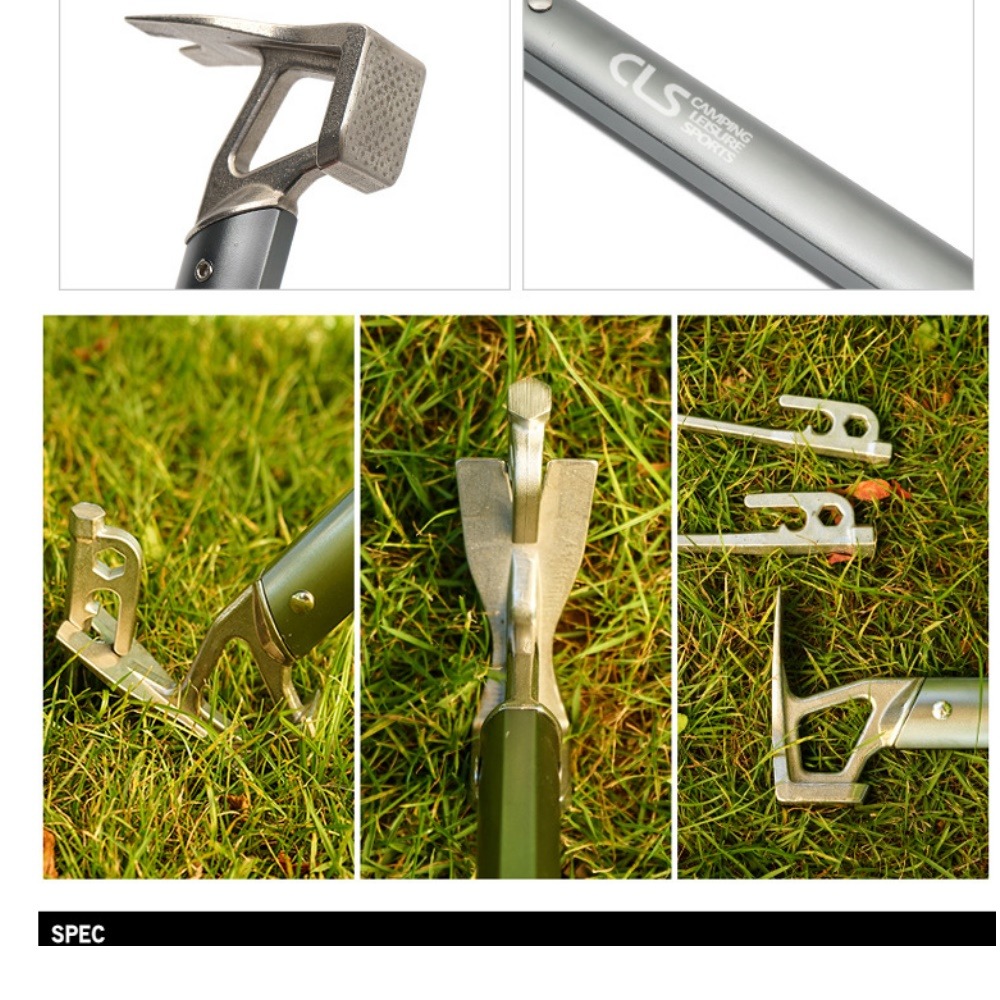 巨安戶外【113041109】鋁合金手柄不銹鋼鎚頭戶外登山露營帳篷地釘拔釘器榔頭-細節圖9