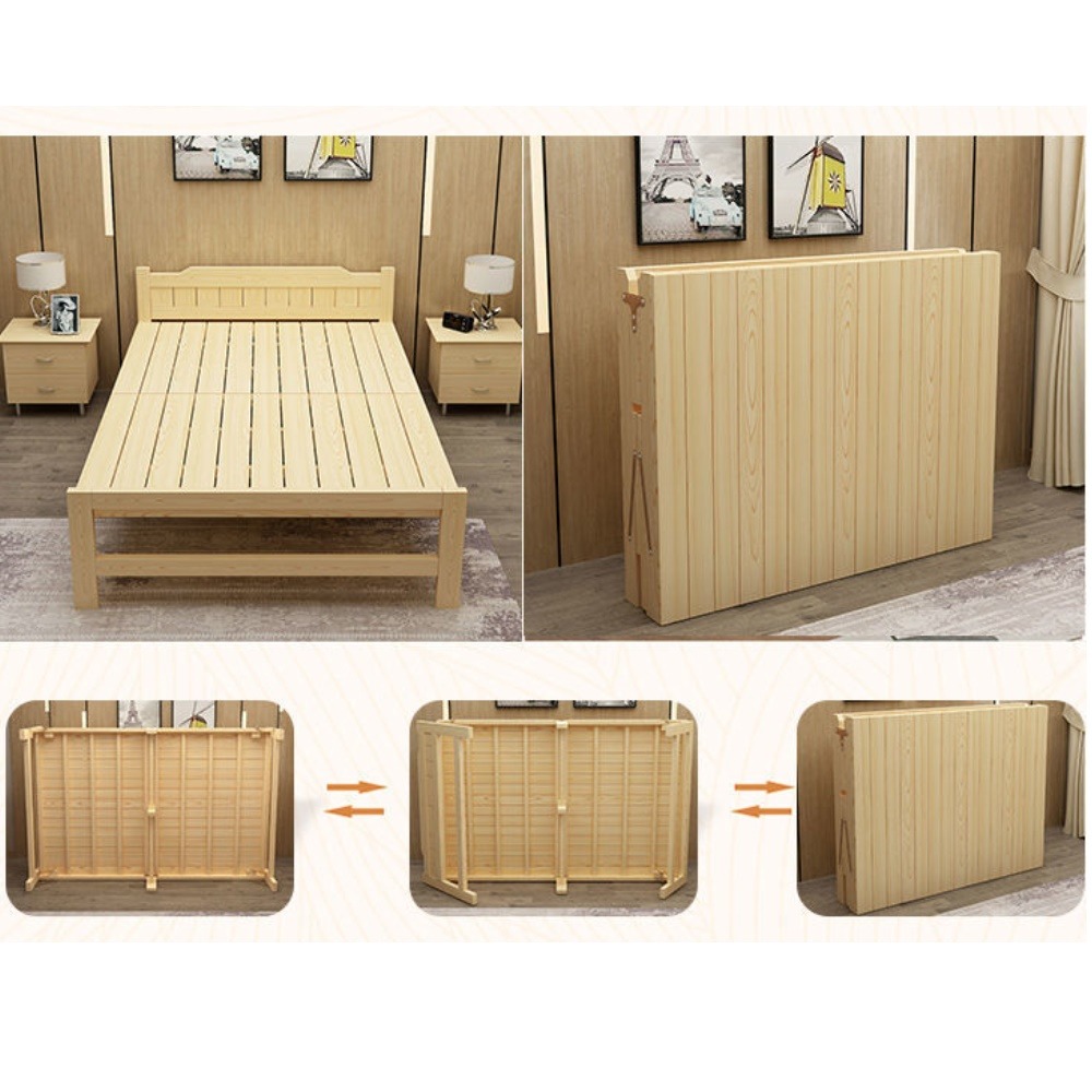 巨安戶外【113030310】折疊床單人實木床簡易結實雙人午睡床家用租房成人加強床-細節圖7