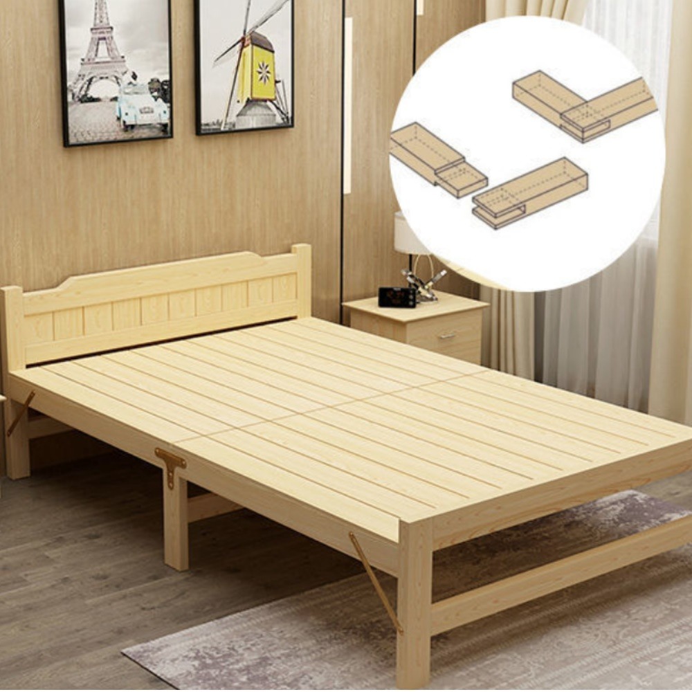 巨安戶外【113030310】折疊床單人實木床簡易結實雙人午睡床家用租房成人加強床-細節圖8