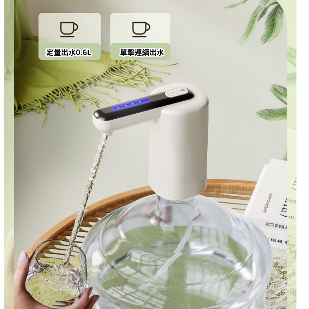 巨安戶外【113030302】新款桶裝水雙泵抽水器tyep-c充電家用電動純水桶壓水器-細節圖6