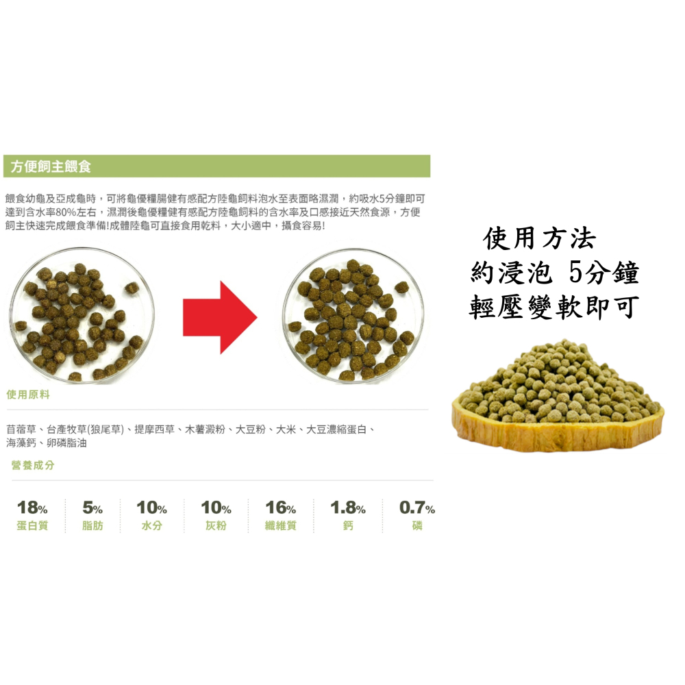 【陸龜小學堂】GreatU 龜優糧-全階段飼料  陸龜飼料  亞成體飼料-細節圖4