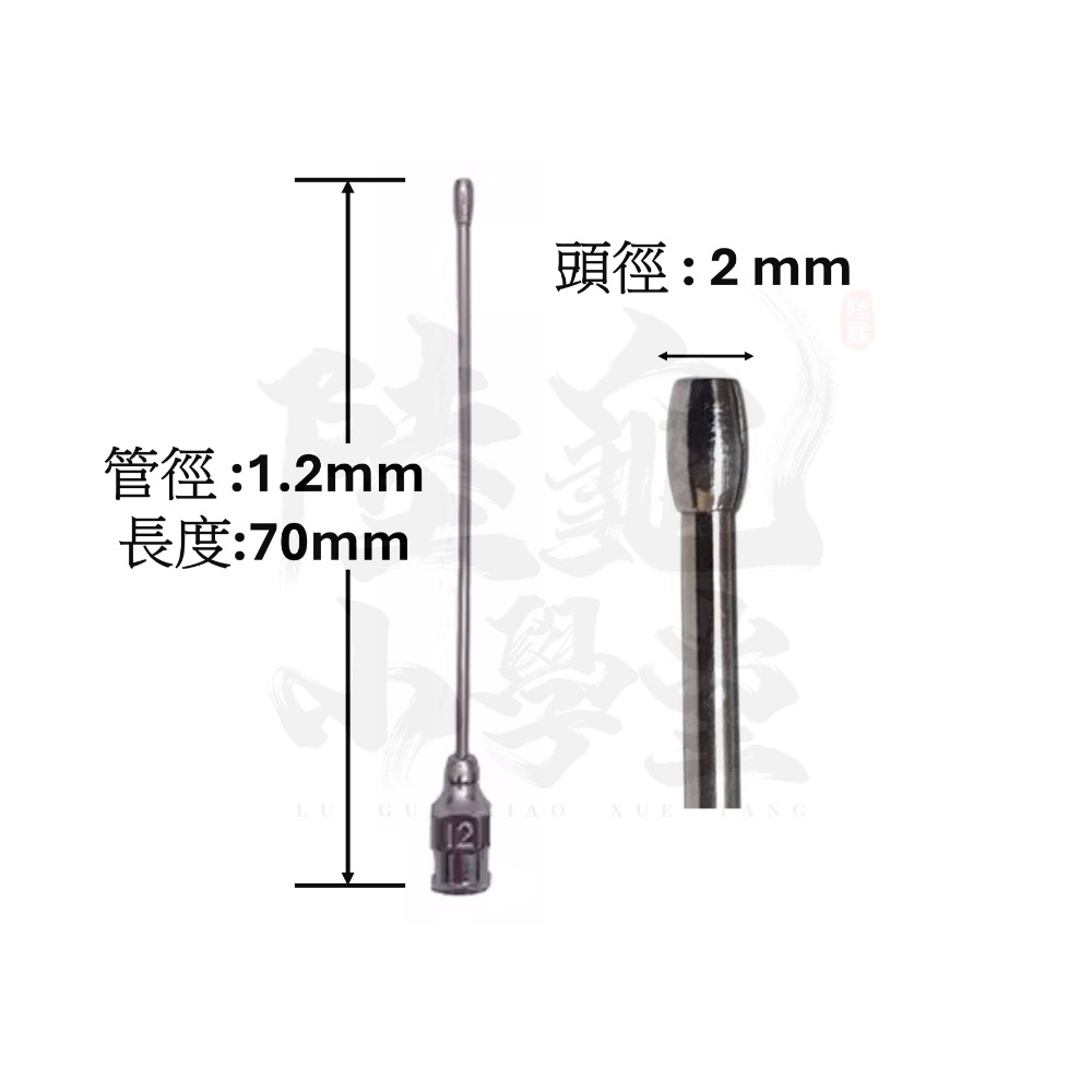 【陸龜小學堂】不銹鋼 餵食器 餵食針 2mm (小口徑灌藥專用)-規格圖2