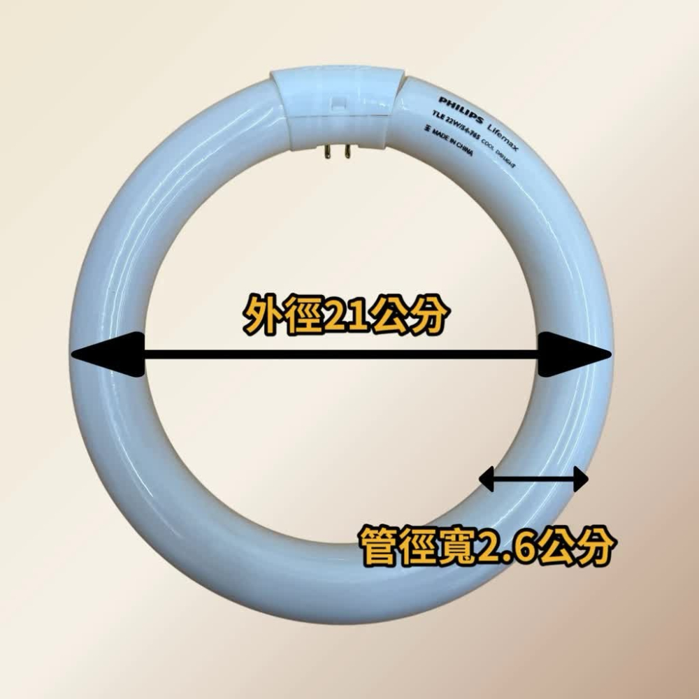 🌟耀星照明 飛利浦 22W 圓形燈管 TL-E 22W/54-765 T8 22W 環形燈管 FCL-22D 放大鏡燈-細節圖2