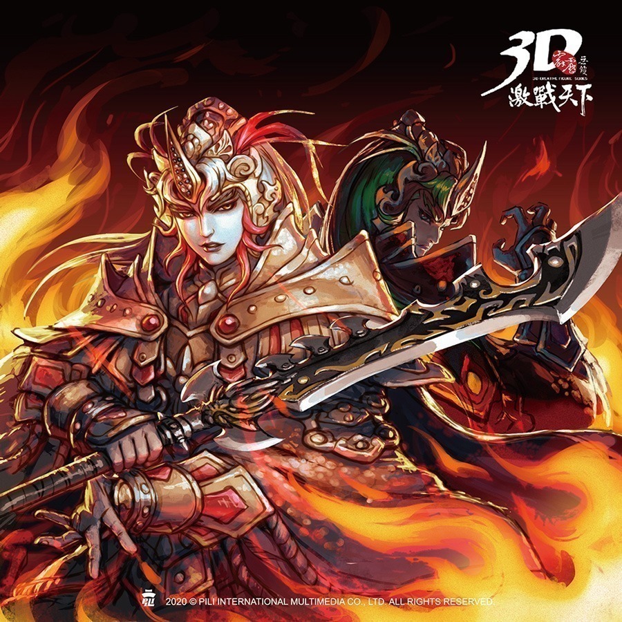 霹靂無雙 3D激戰天下 羅喉 特典版  雙計都刀 長短刀 手繪〈羅喉插畫卡〉同框劇照卡 人物小卡 燙金色紙 天魔一頁書-細節圖3