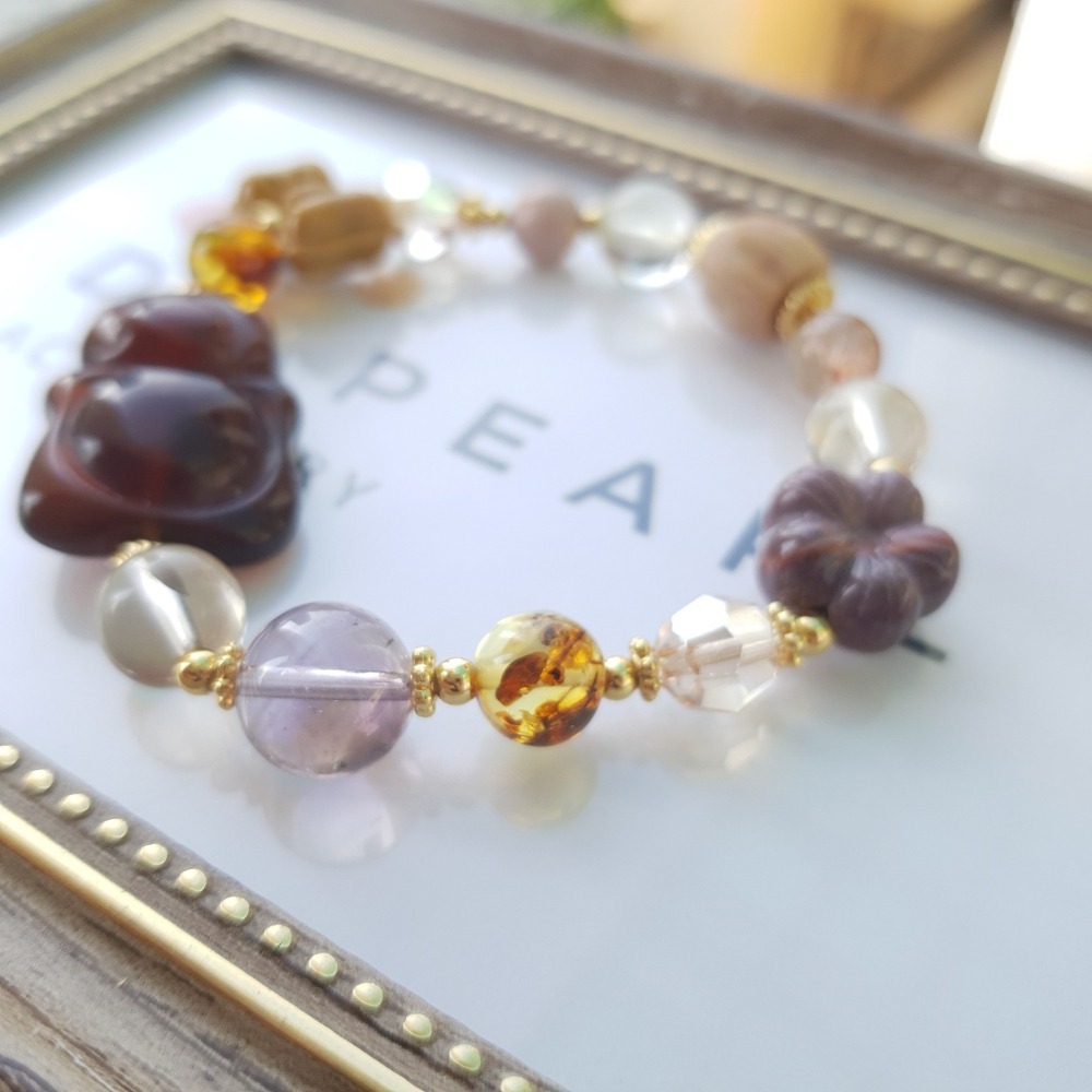 【蜜蠟布偶熊多寶設計款手鍊，NT：1,980元】-細節圖2