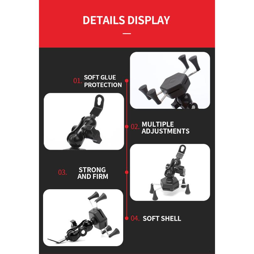 【開發票·現貨】X型機車手機架 普通款 後照鏡版 便宜耐用 X手機架 檔車 重機-細節圖2