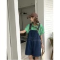 Little SiS.小花夏🎀 #1250 水洗牛仔吊帶短褲 2colors-規格圖9