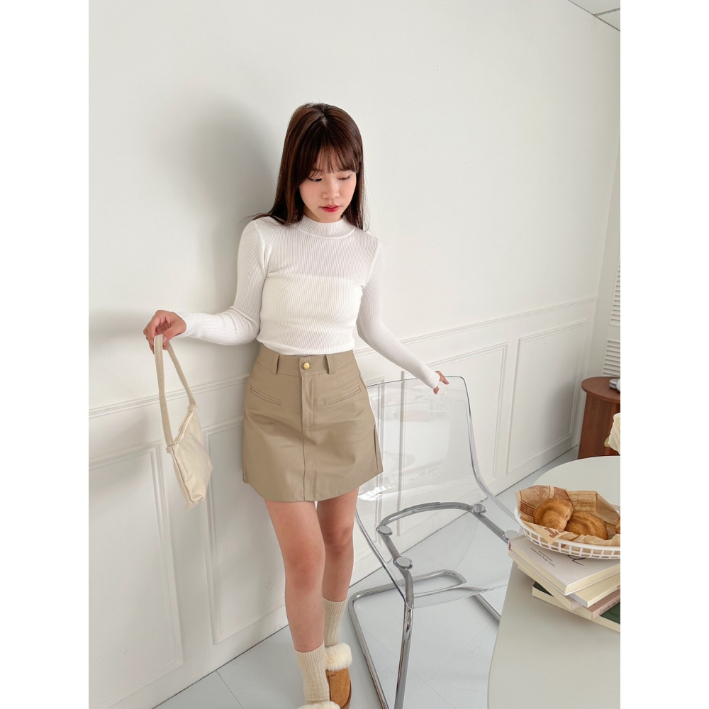 Little SiS. AW🍂 #2869 質感修身皮裙(附皮帶) (S-XL) 3colors-細節圖2