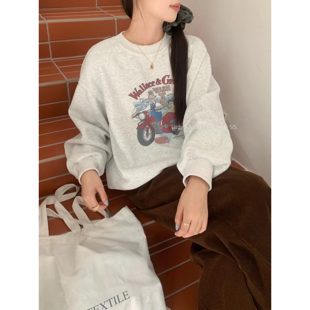 Little SiS. A/W🍂 #2963 騎著摩托車兜風大學TEE 3colors-細節圖2