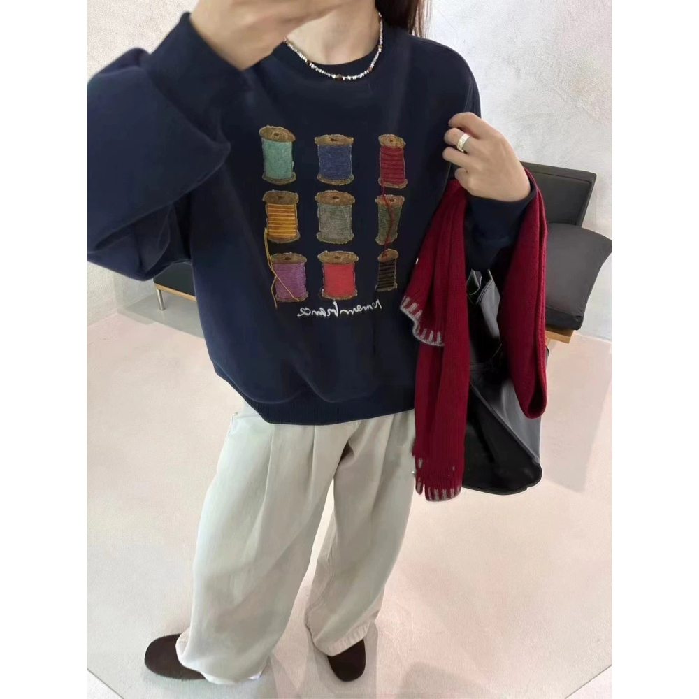 Little SiS. A/W🍂 #3029 小彩毛線大學TEE 2colors-細節圖6