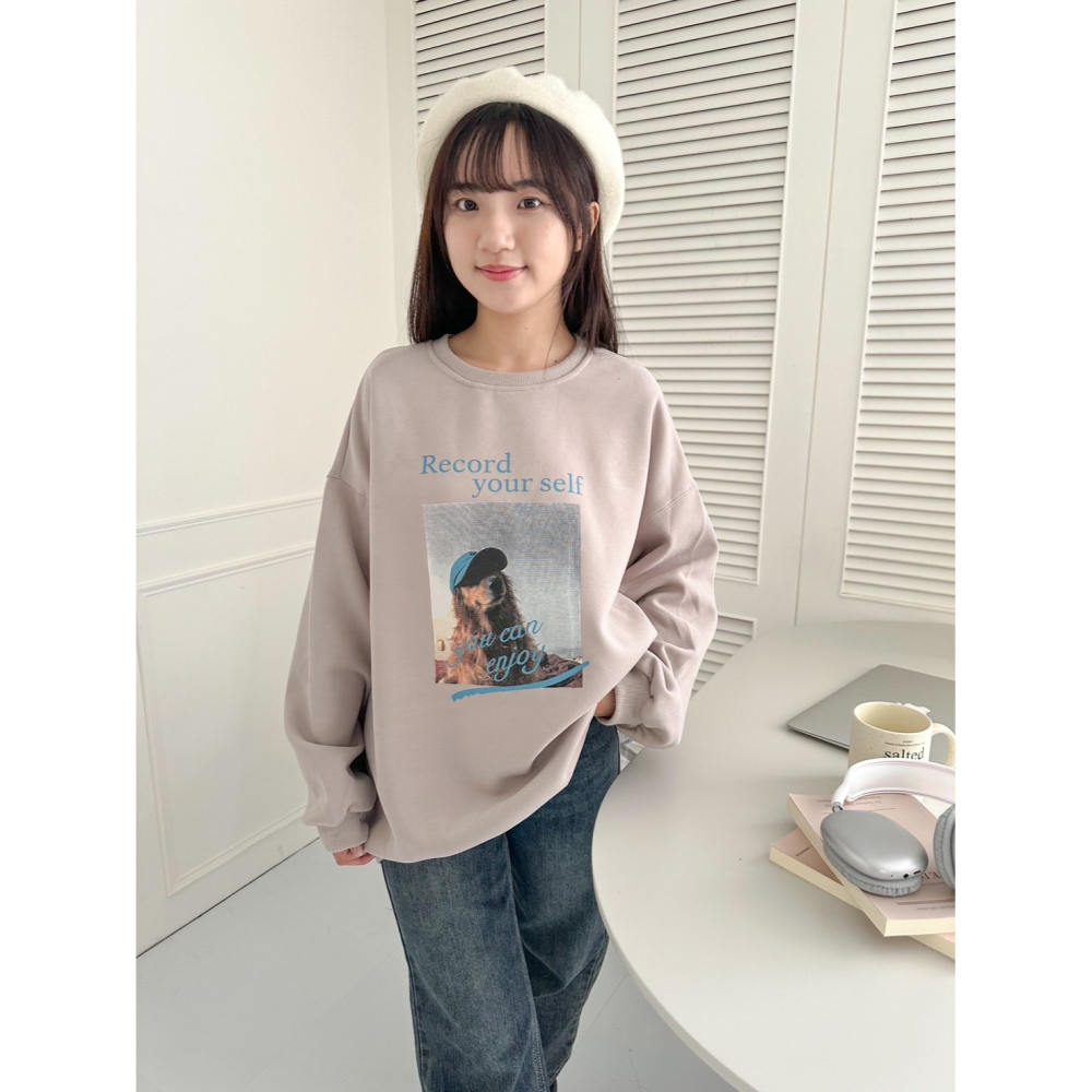 Little SiS. A/W🍂 #2998 你最愛的黃金獵犬寬鬆大學Tee 3colors-細節圖2