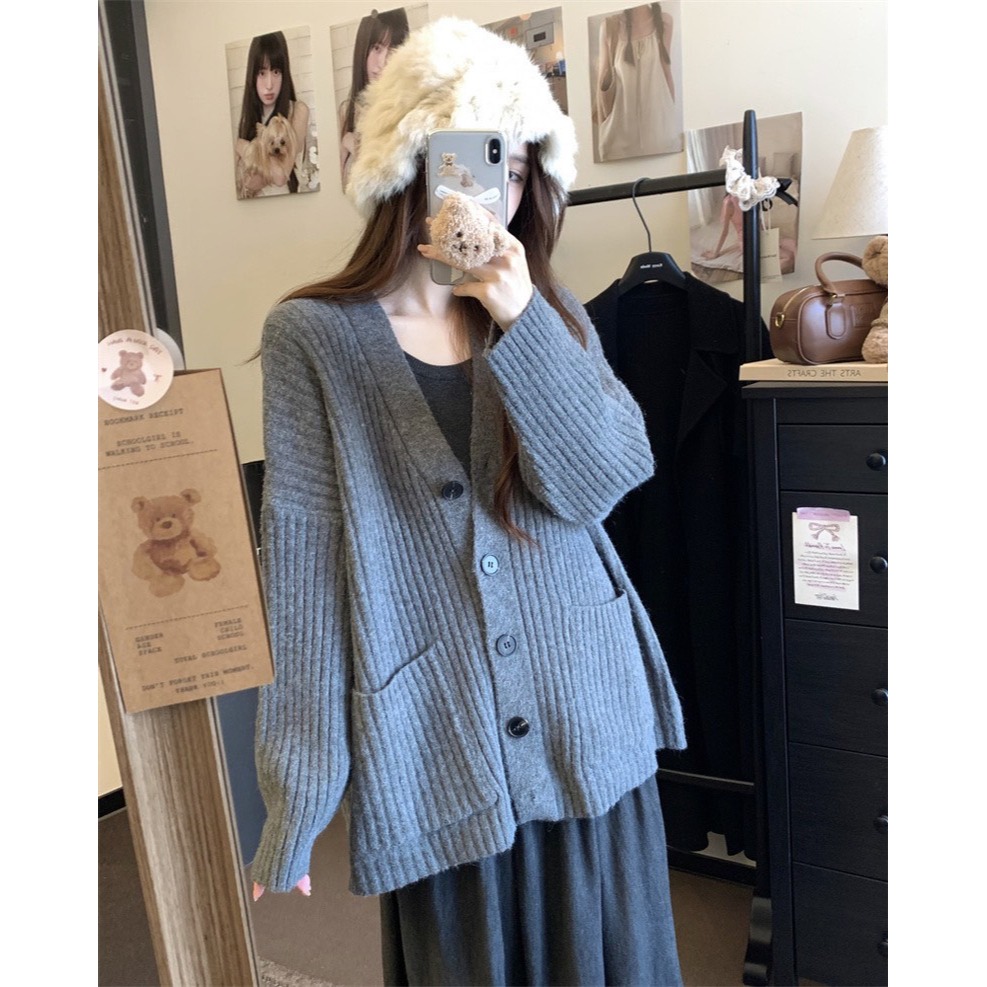 Little SiS. A/W🍂 #3039 坑條針織外套 4colors-細節圖4