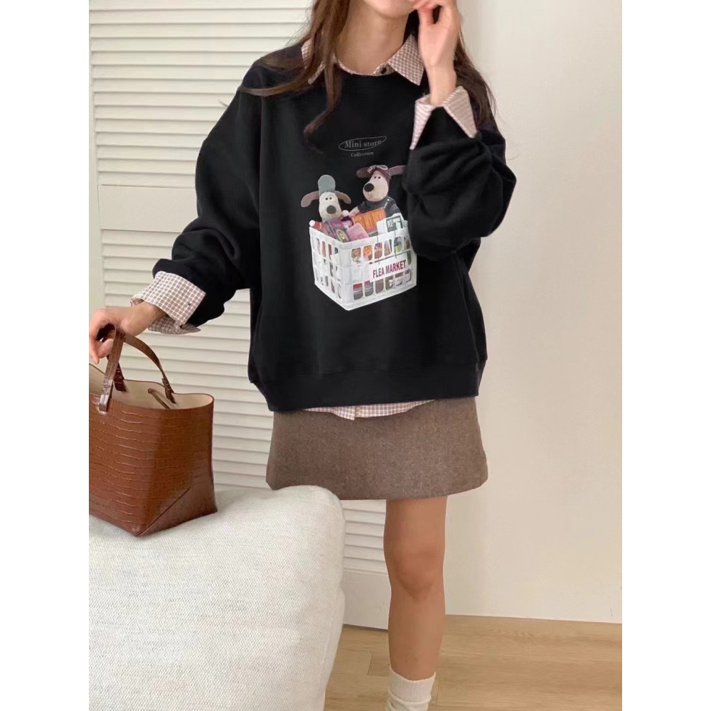 Little SiS. A/W🍂 #3043 QQ狗迷你小舖大學Tee 6colors-細節圖5