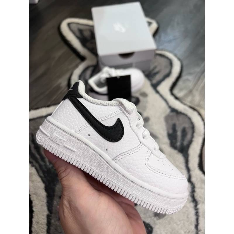 現貨👉NIKE AIR FORCE 1 小GD AF1 白底黑勾 荔枝皮🔥 學步鞋 童鞋-細節圖4