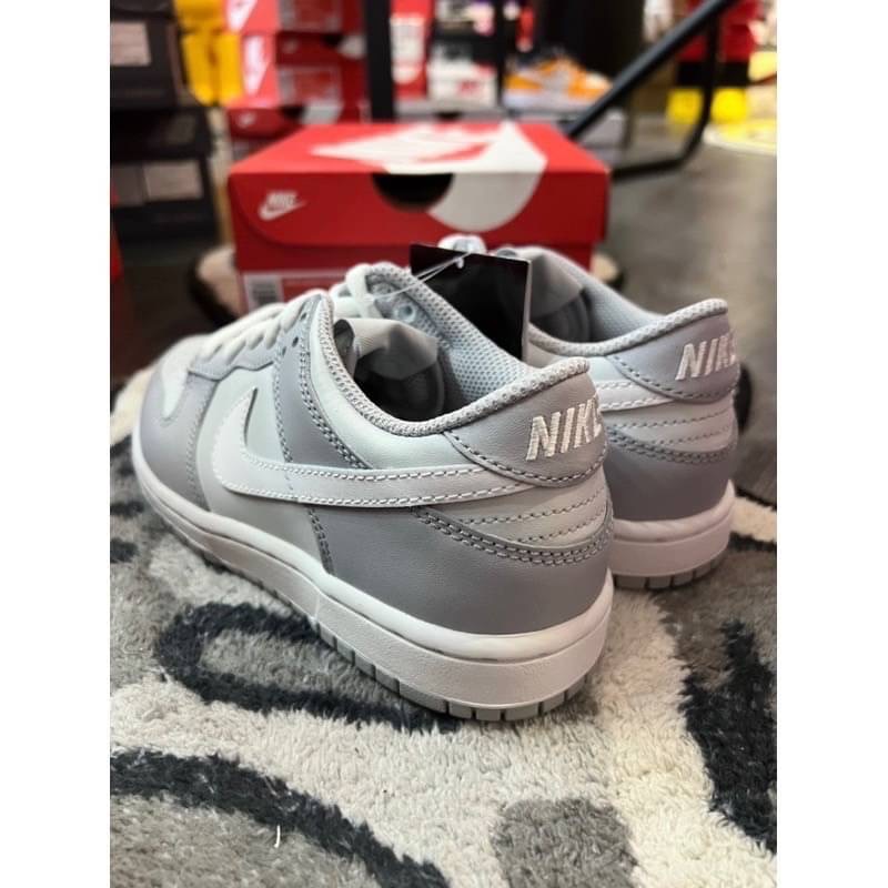 現貨👉NIKE DUNK LOW GREY PS 童鞋 鞋帶款 中童 中大童 灰白 灰色-細節圖2