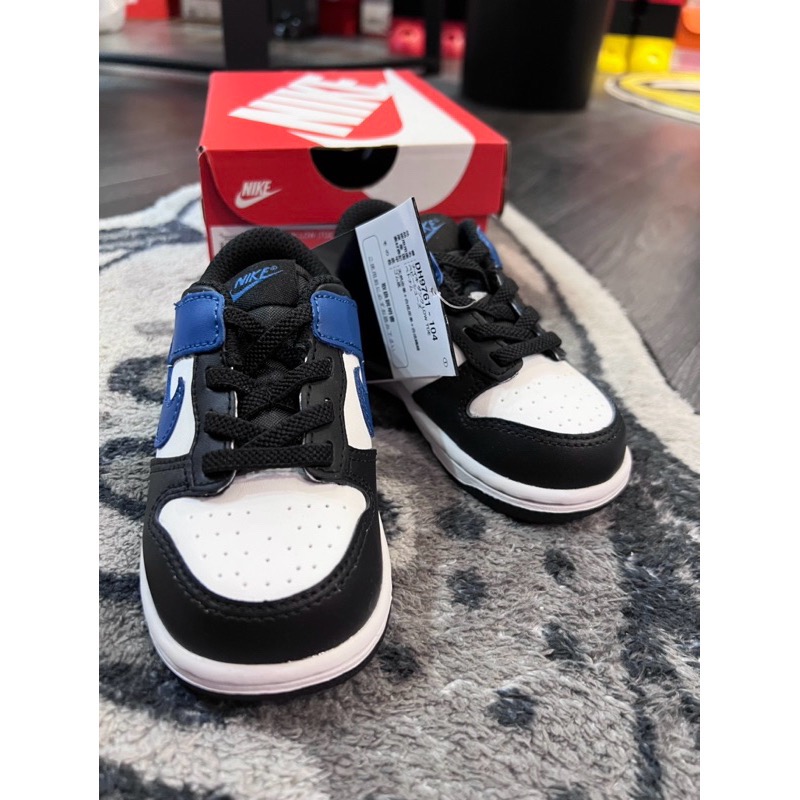 現貨👉NIKE DUNK LOW 童鞋 小童 中童 黑藍 藍勾 DH9761-104 幼童 小閃電-細節圖3