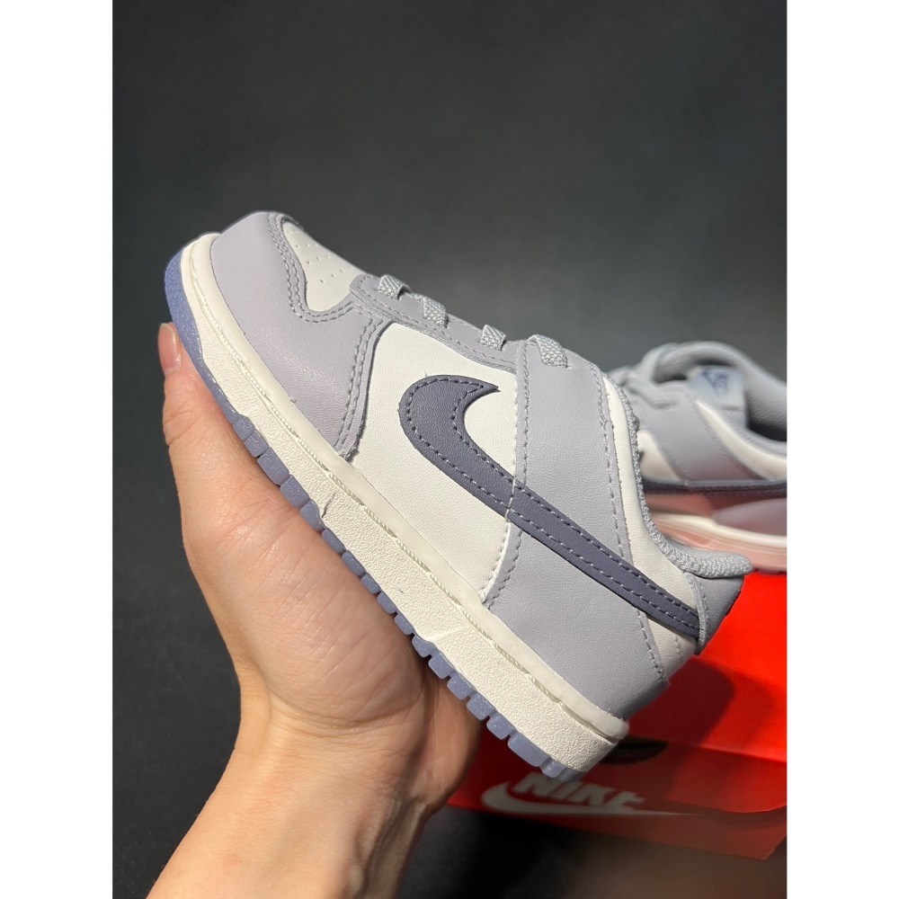 現貨👉Nike Dunk Low 童鞋FB9107-101 白灰-細節圖2