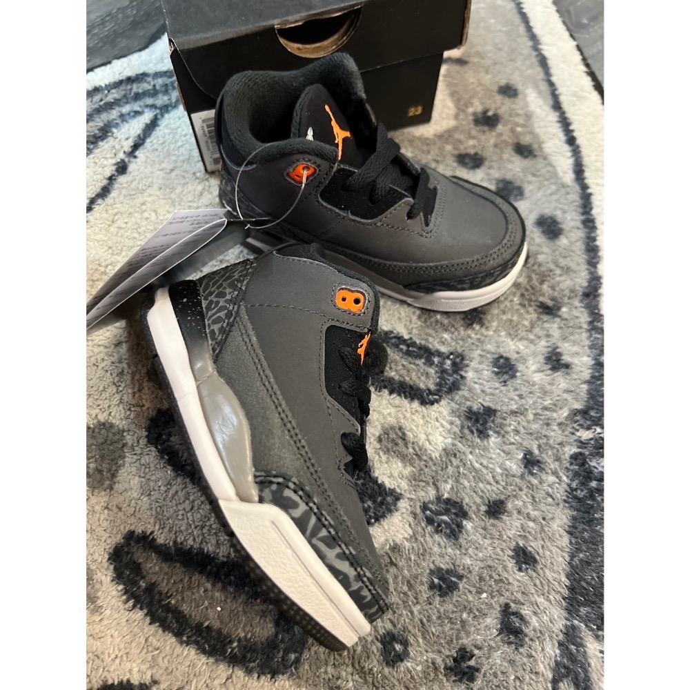預購👉日本 Nike Jordan 3 Retro 童鞋 小童 中大童 深灰x黑-細節圖2