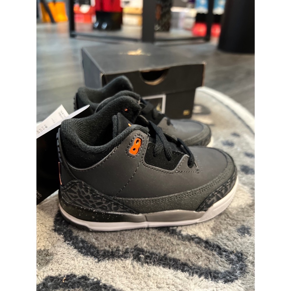 預購👉日本 Nike Jordan 3 Retro 童鞋 小童 中大童 深灰x黑-細節圖3