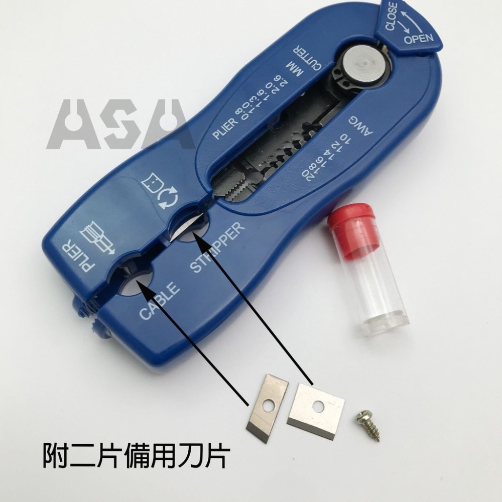 ASA CS-115台灣製多功能剝線鉗，省力剝線器剝電纜絕緣皮電線皮快速電纜剝皮刀剪線鉗 撥線鉗工具鉗 壓接剝線】-細節圖4