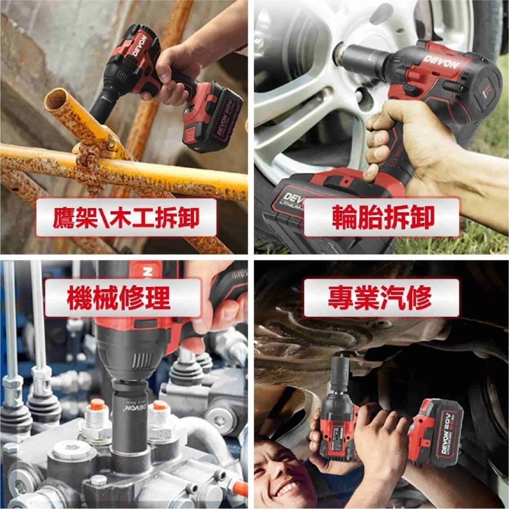 大有DEVON 5733-Li-20S2 PLUS 衝擊扳手350牛頓米電動扳手拆輪胎板手20V - 健樂科技有限公司- iOPEN Mall