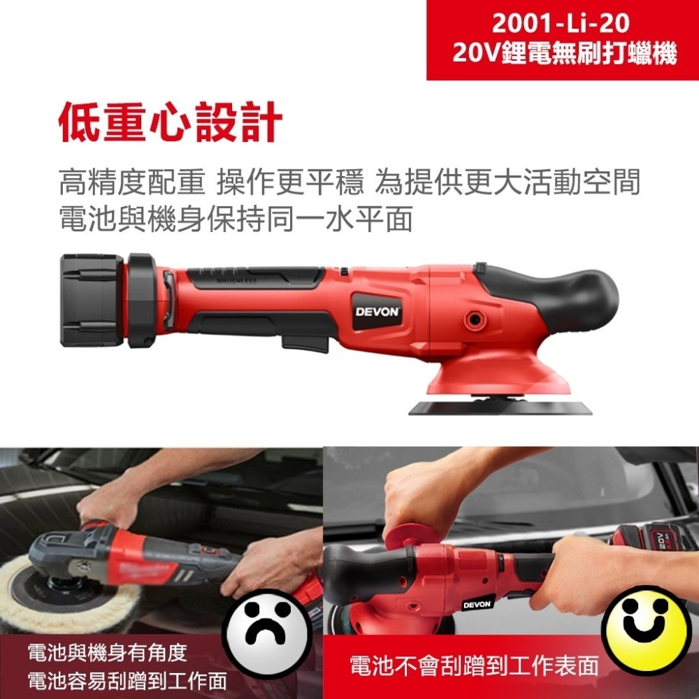 大有DEVON2001-Li-20充電無刷打蠟機-細節圖4