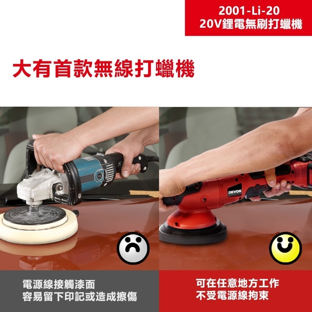 大有DEVON2001-Li-20充電無刷打蠟機-細節圖8