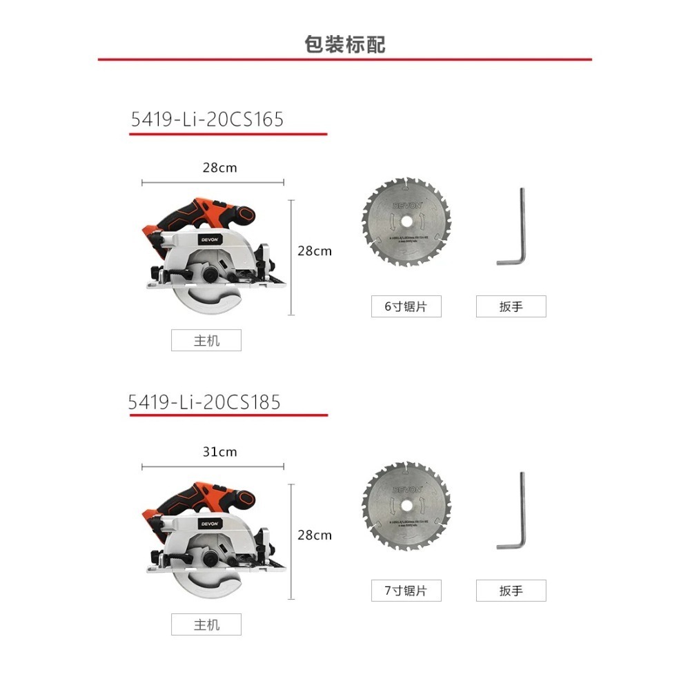 大有DEVON5419-Li-20CS185充電無刷圓鋸機20V-細節圖11