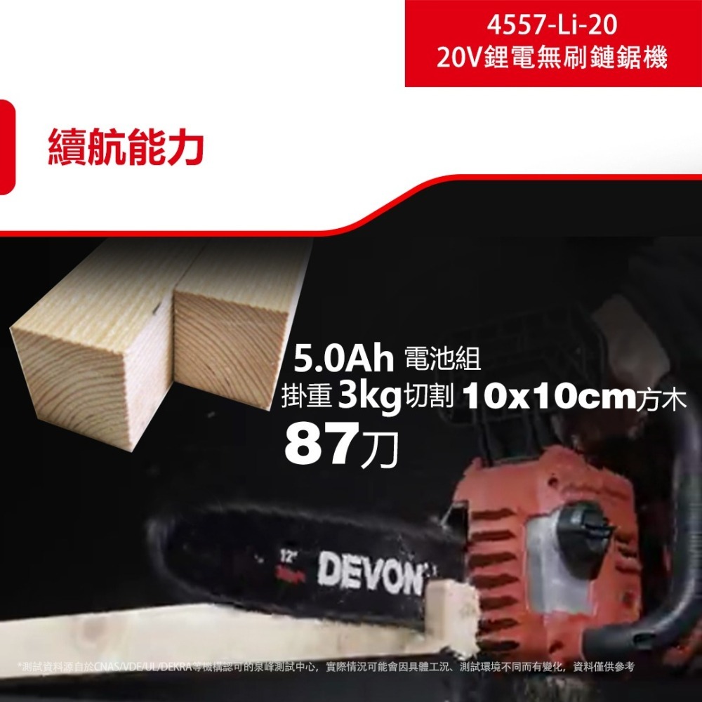 大有 4557 充電無刷鏈鋸機 20V 12吋 鋸樹-細節圖7